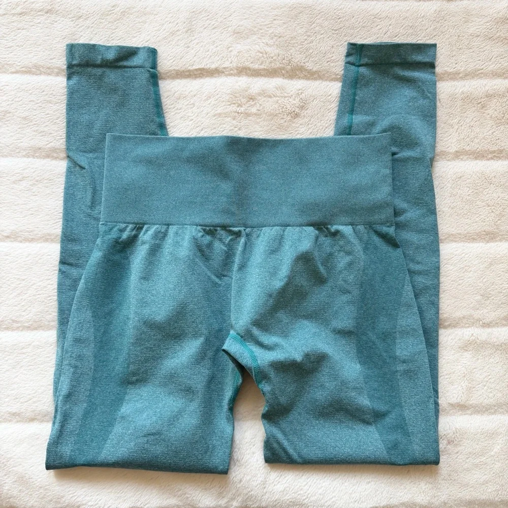 NVGTN Teal Contour Seamless Leggings Size Large - Picture 3 of 5